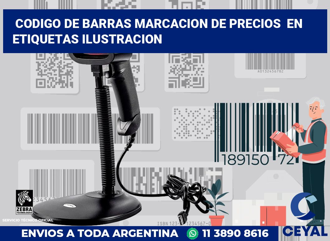 codigo de barras marcacion de precios en etiquetas ilustracion