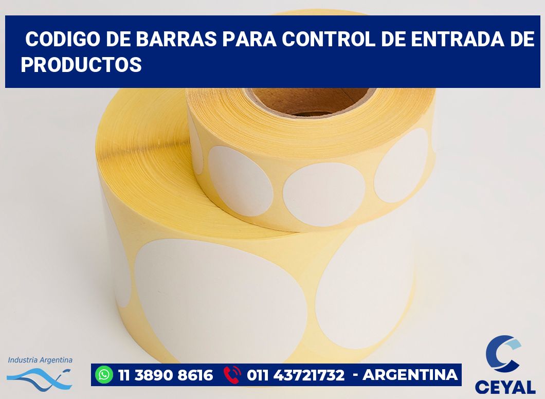 codigo de barras para control de entrada de productos