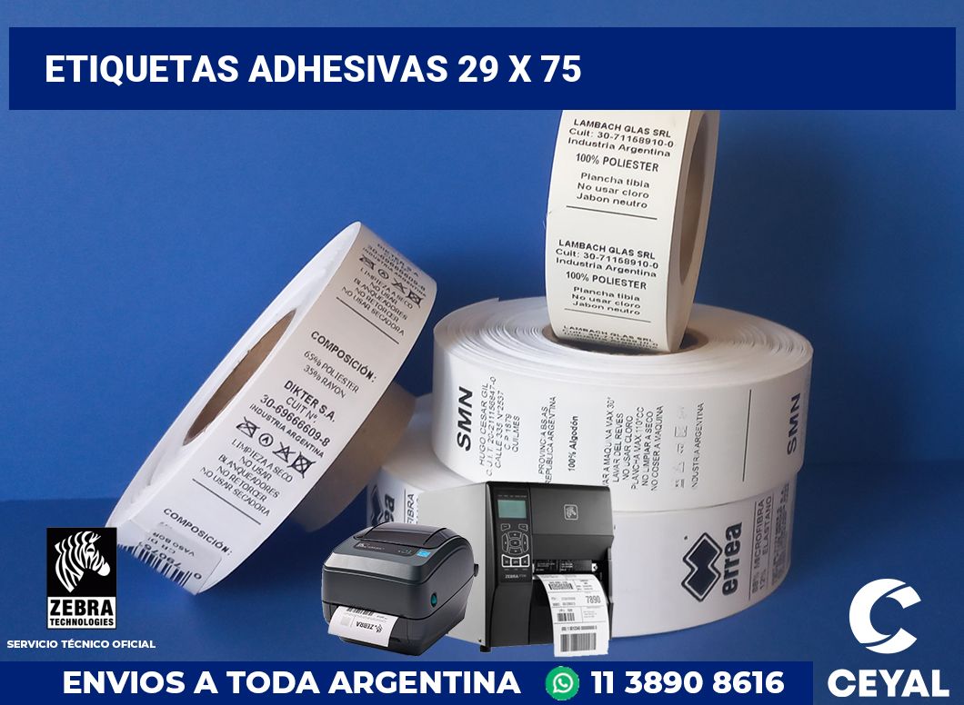 etiquetas adhesivas 29 x 75