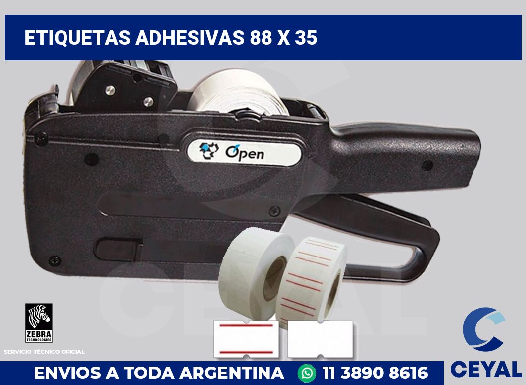 etiquetas adhesivas 88 x 35
