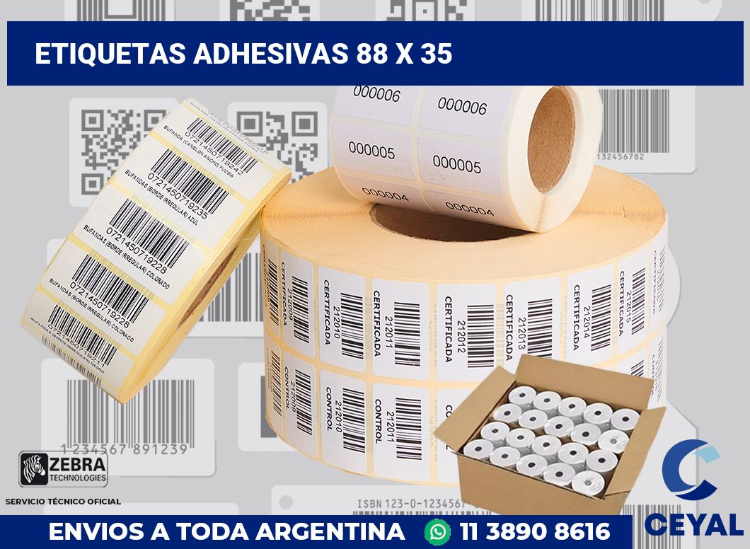 etiquetas adhesivas 88 x 35