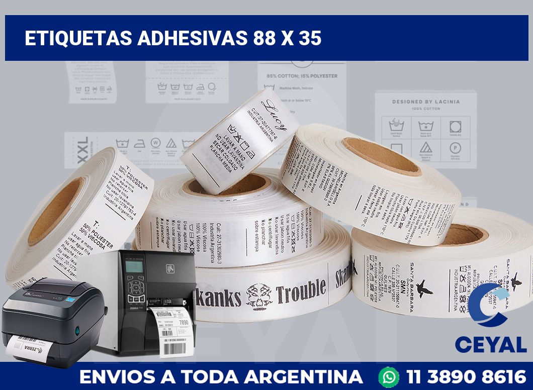 etiquetas adhesivas 88 x 35