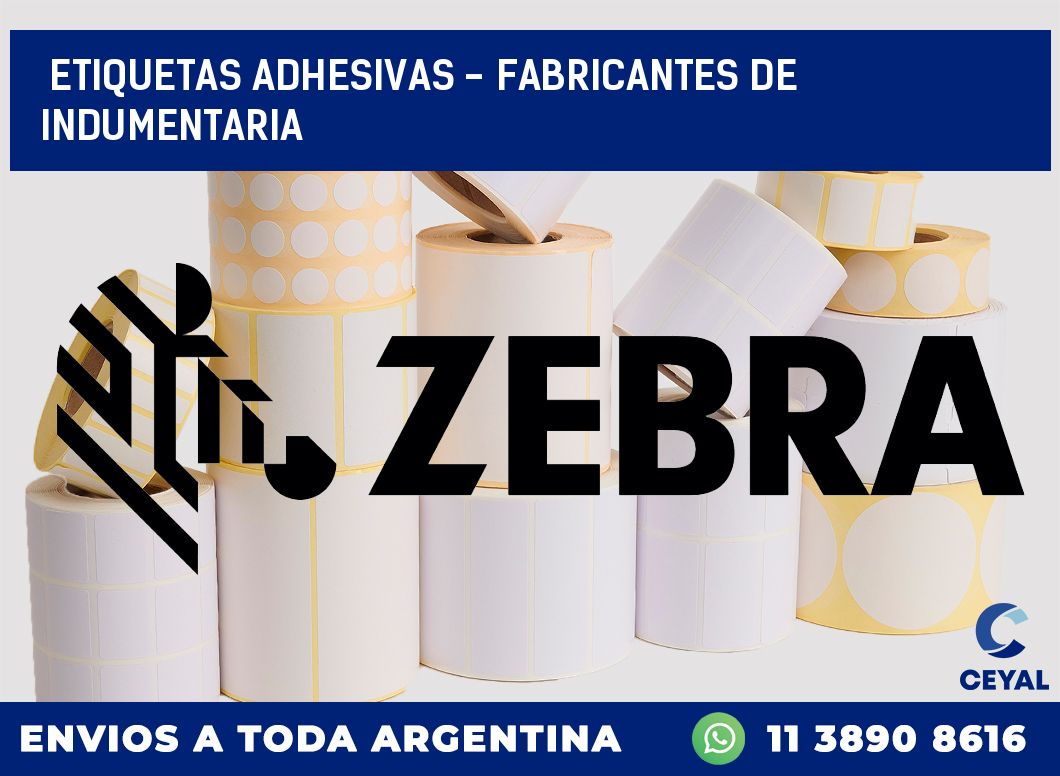 etiquetas adhesivas – Fabricantes de indumentaria