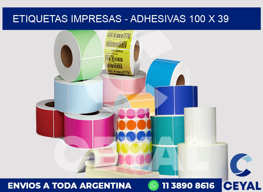 etiquetas impresas - Adhesivas 100 x 39