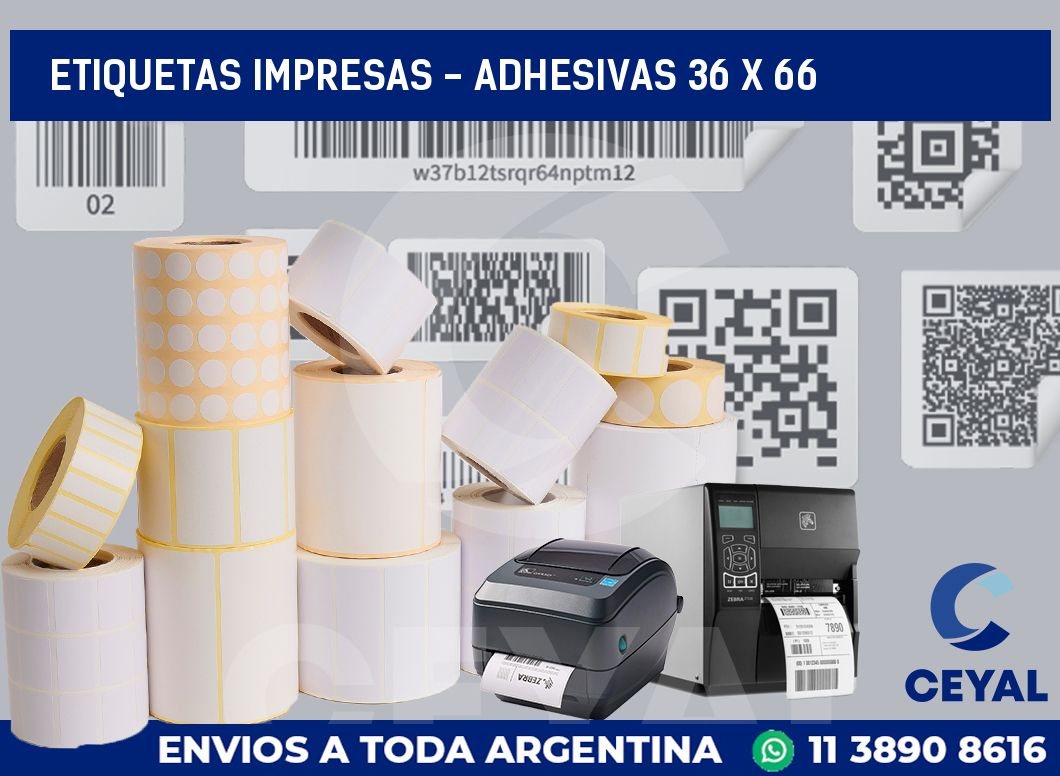 etiquetas impresas - Adhesivas 36 x 66