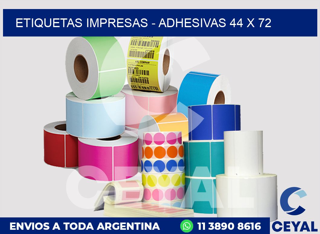 etiquetas impresas - Adhesivas 44 x 72