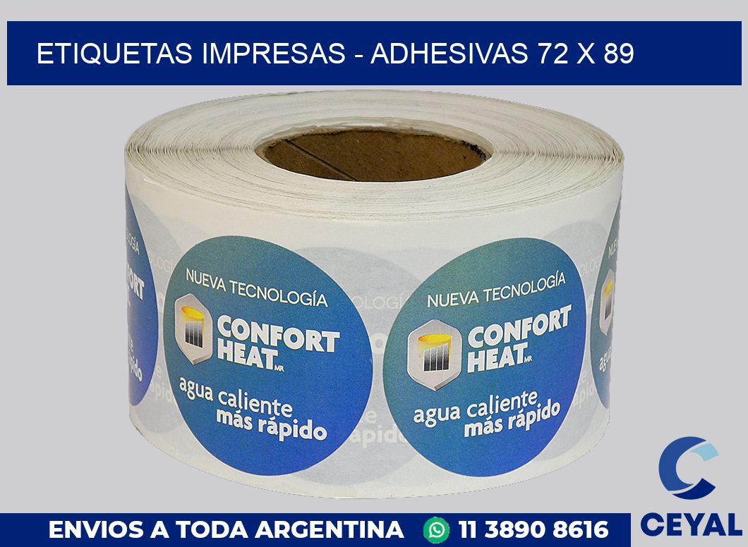 etiquetas impresas – Adhesivas 72 x 89