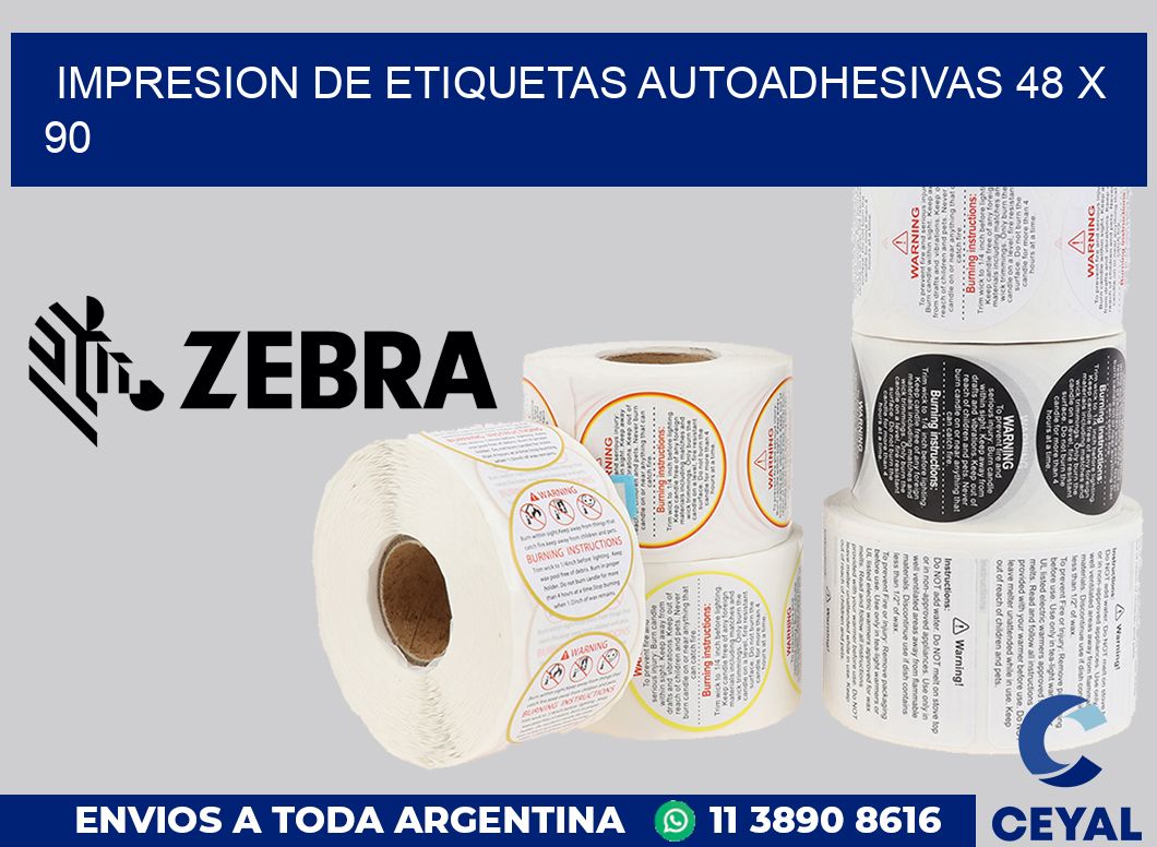 impresion de etiquetas autoadhesivas 48 x 90