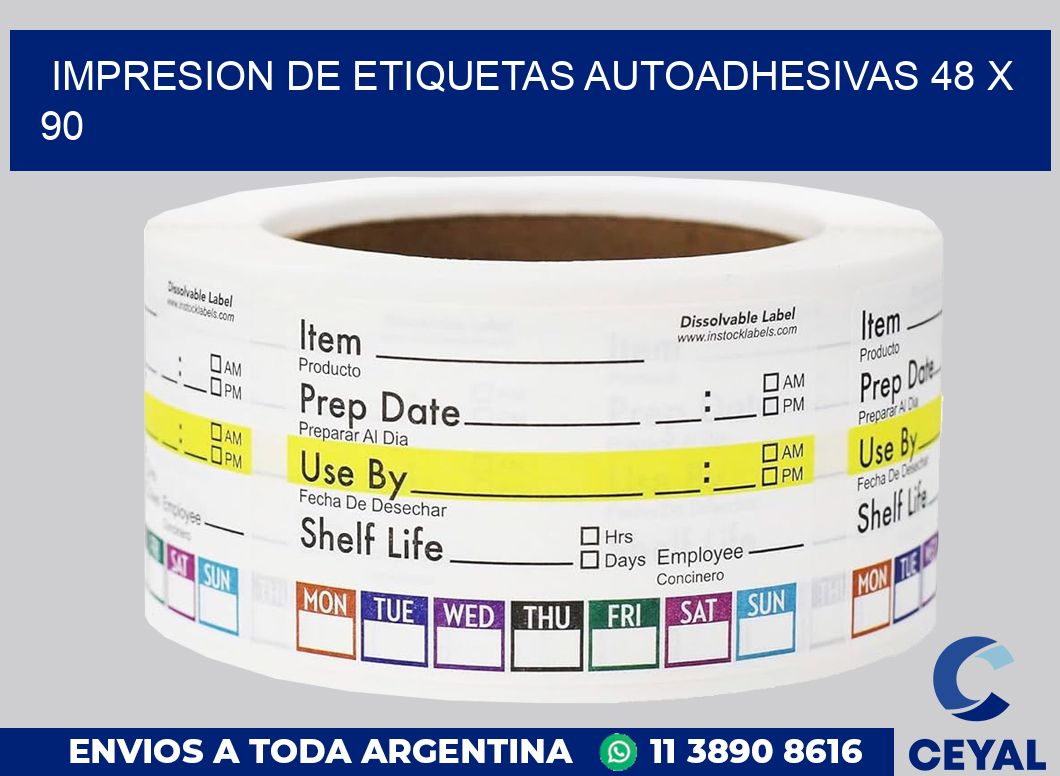 impresion de etiquetas autoadhesivas 48 x 90