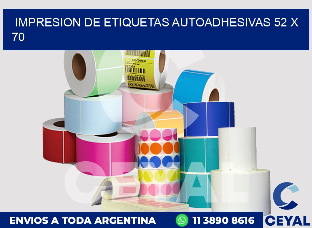 impresion de etiquetas autoadhesivas 52 x 70