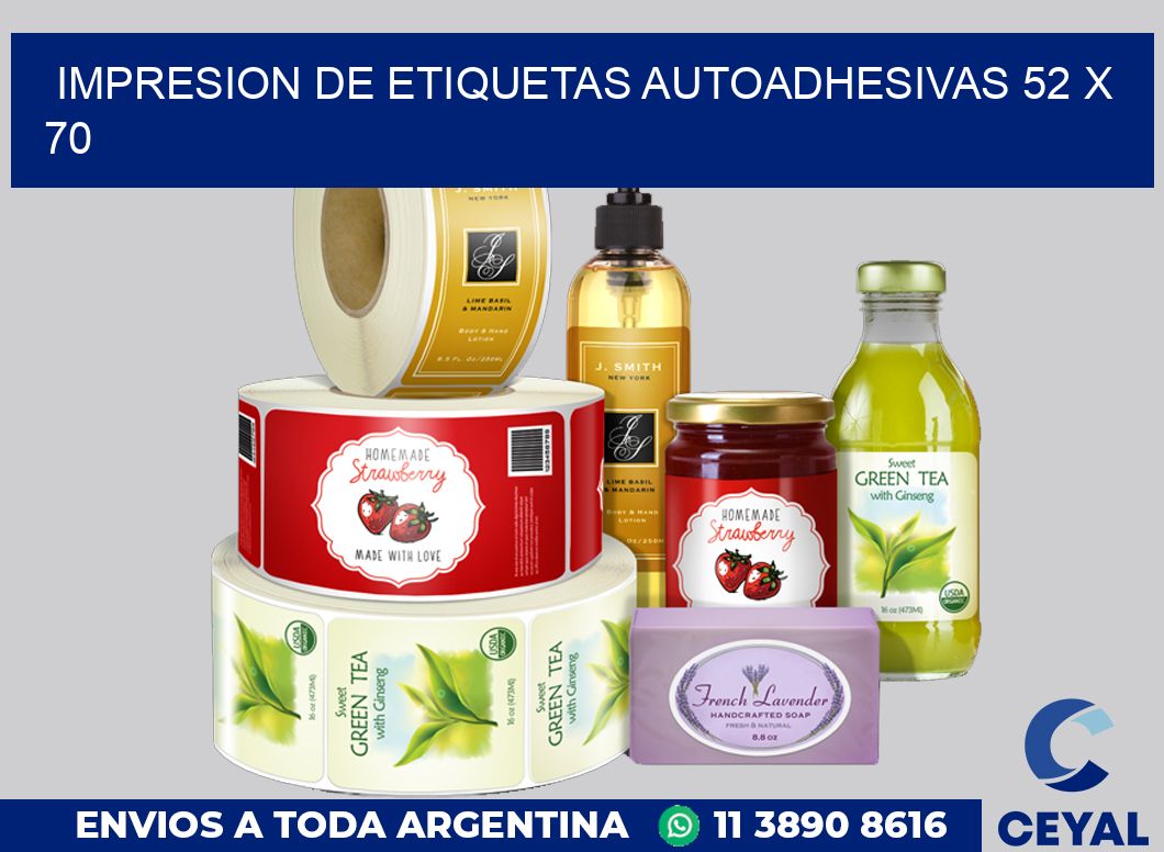 impresion de etiquetas autoadhesivas 52 x 70