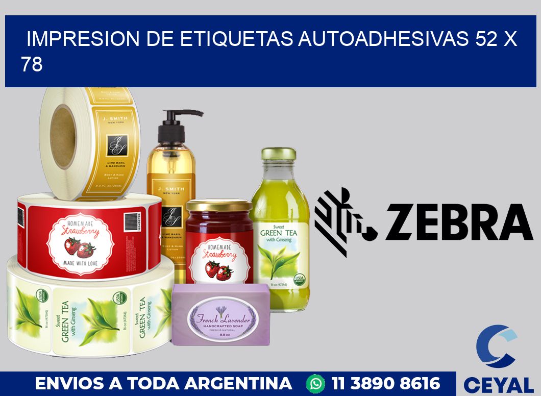 impresion de etiquetas autoadhesivas 52 x 78