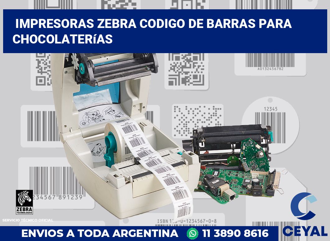 impresoras zebra codigo de barras para Chocolaterías