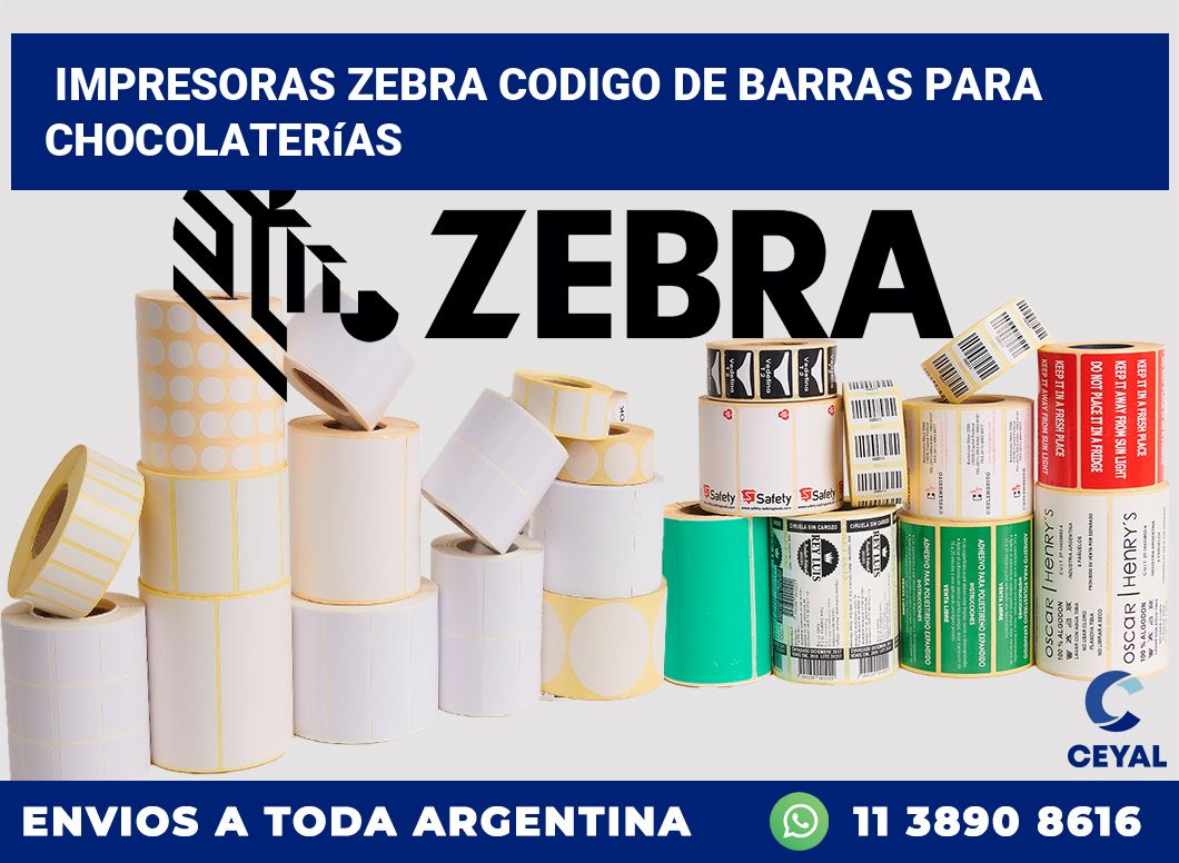impresoras zebra codigo de barras para Chocolaterías