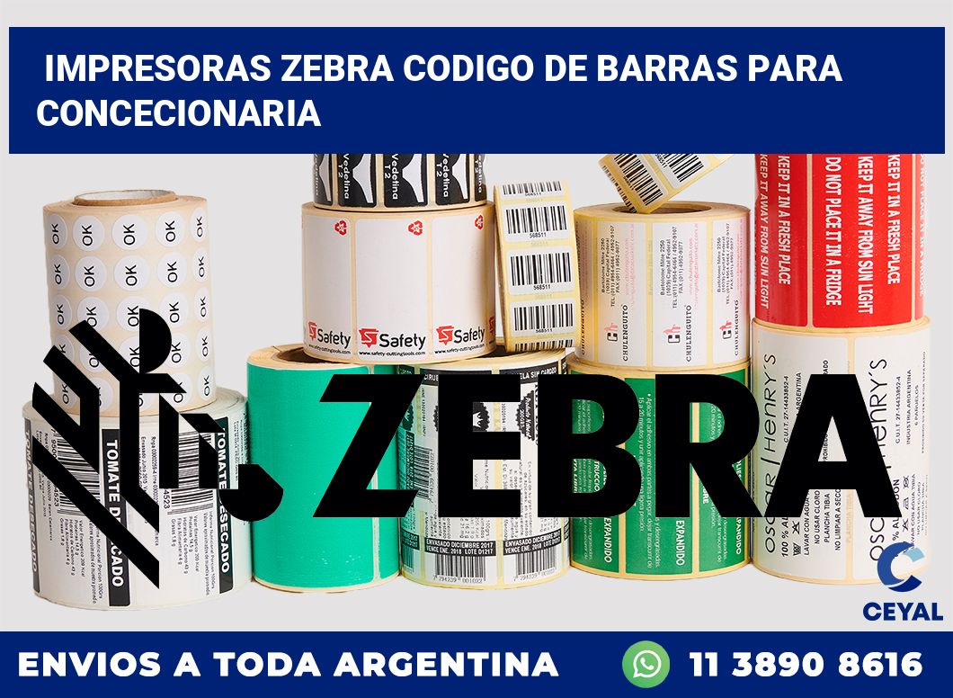 impresoras zebra codigo de barras para Concecionaria