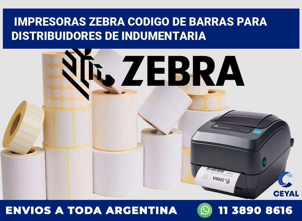 impresoras zebra codigo de barras para Distribuidores de indumentaria