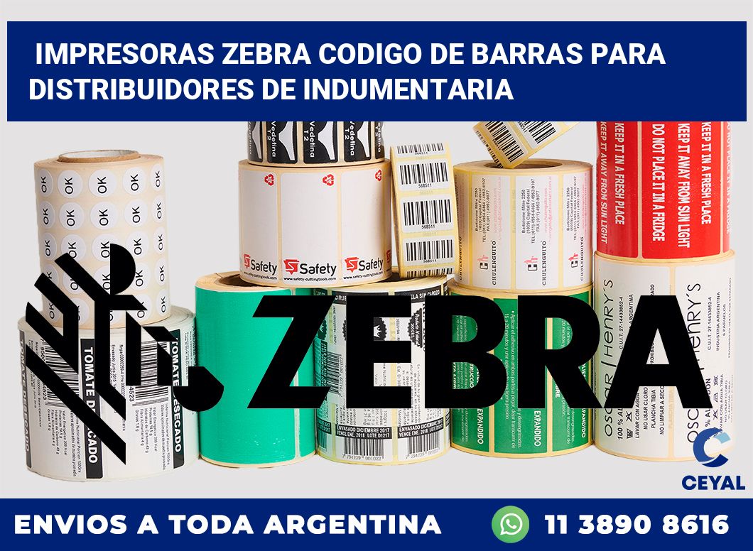impresoras zebra codigo de barras para Distribuidores de indumentaria