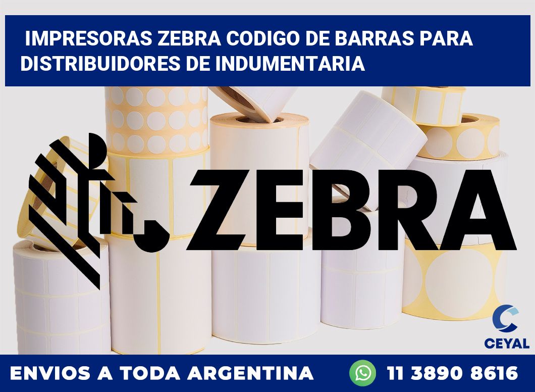 impresoras zebra codigo de barras para Distribuidores de indumentaria