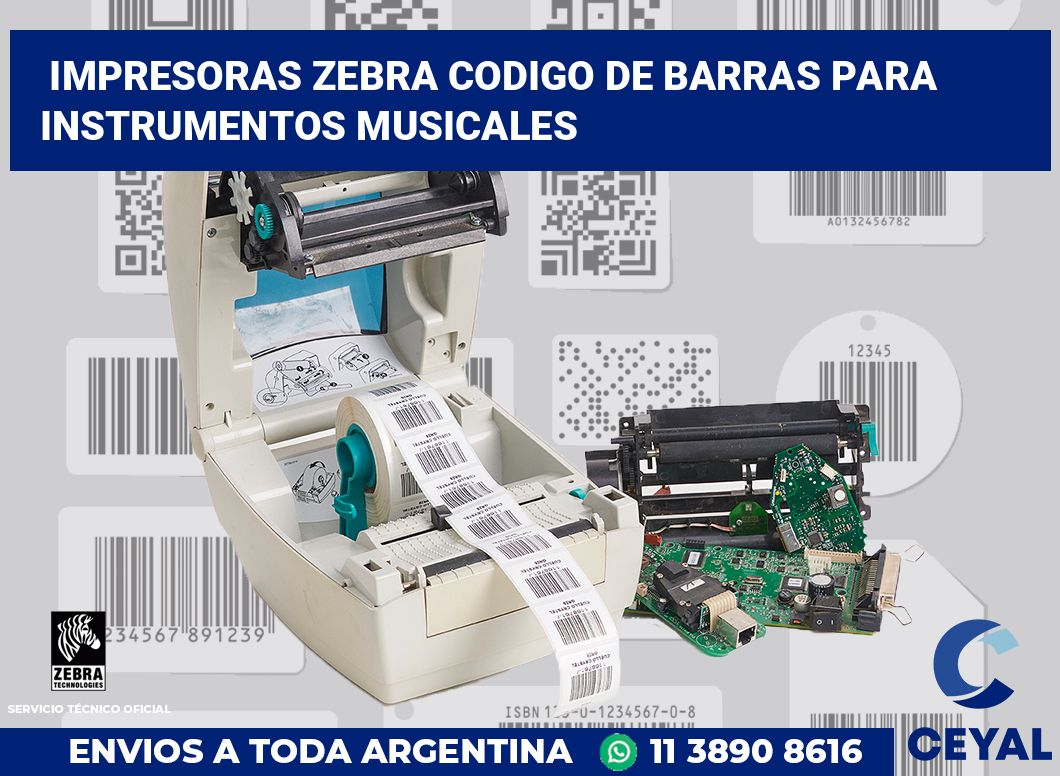 impresoras zebra codigo de barras para Instrumentos musicales