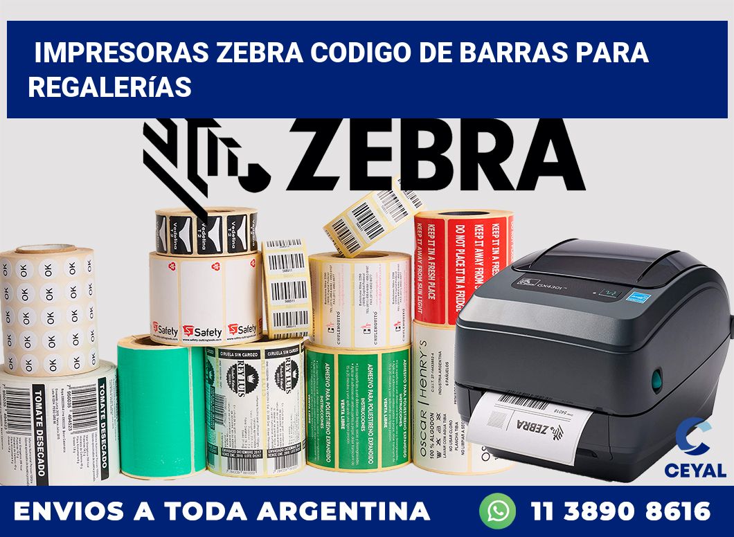 impresoras zebra codigo de barras para Regalerías