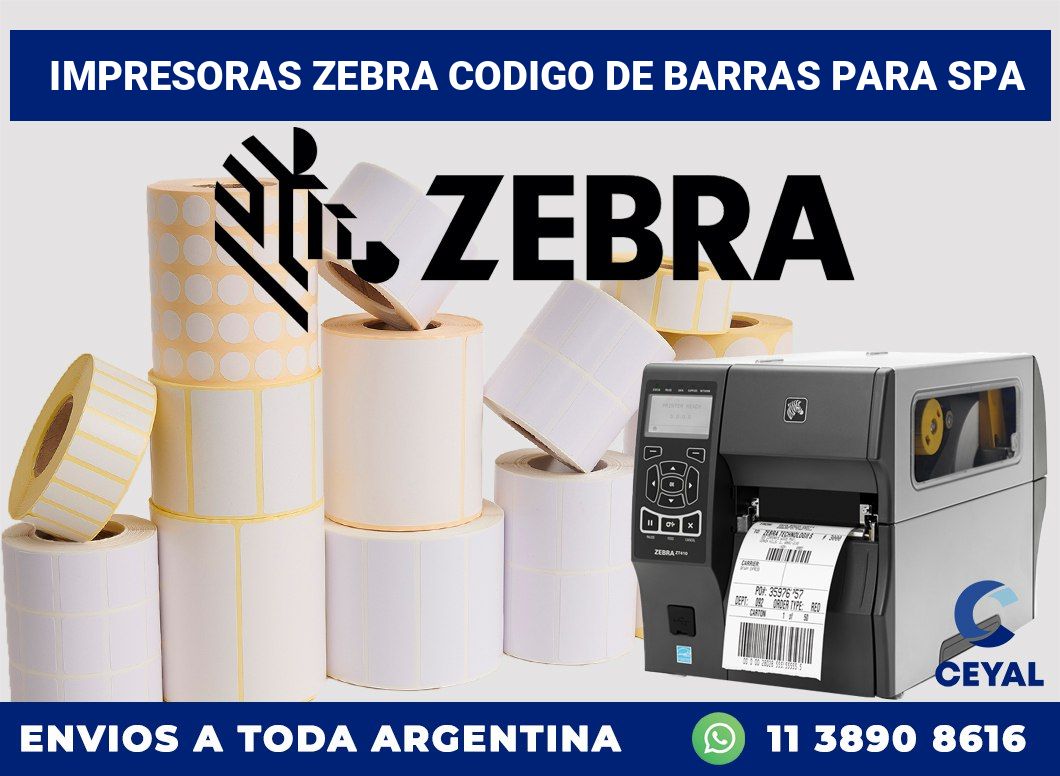 impresoras zebra codigo de barras para SPA