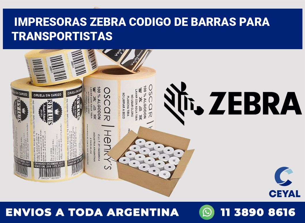 impresoras zebra codigo de barras para Transportistas