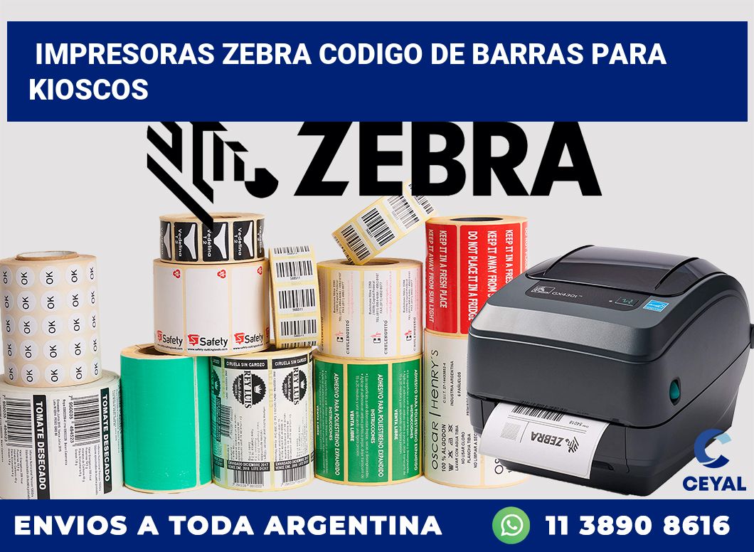impresoras zebra codigo de barras para kioscos