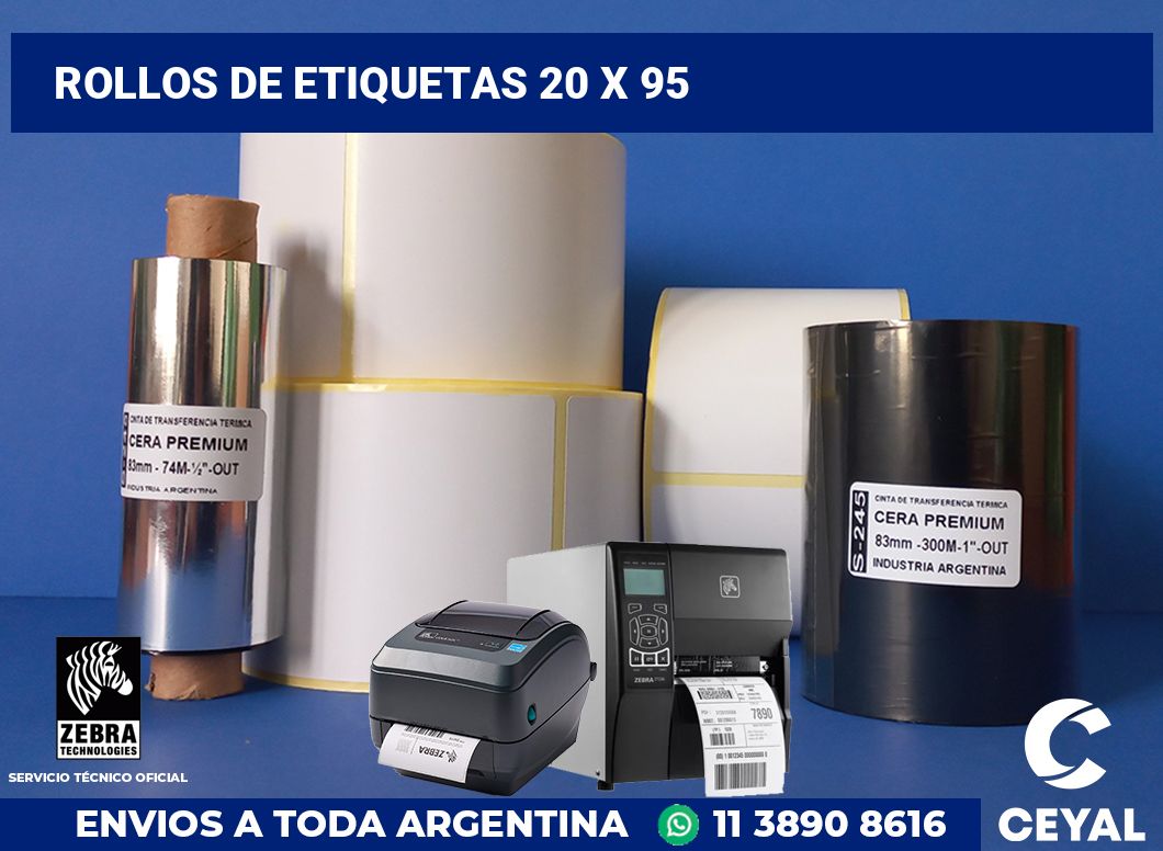 rollos de etiquetas 20 x 95
