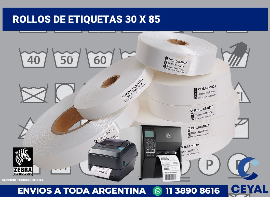 rollos de etiquetas 30 x 85