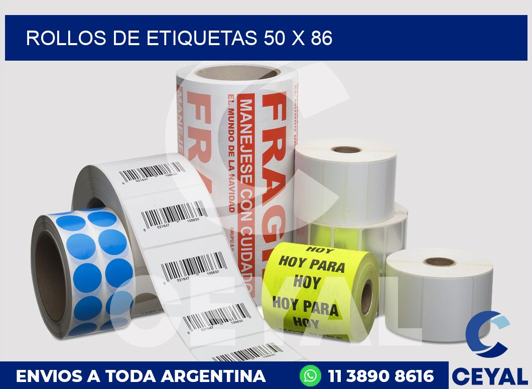 rollos de etiquetas 50 x 86