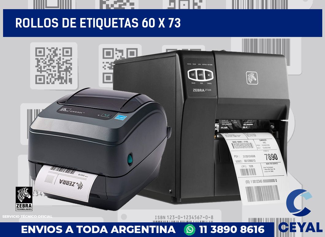 rollos de etiquetas 60 x 73