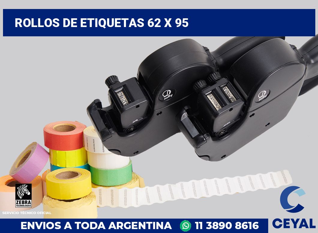 rollos de etiquetas 62 x 95