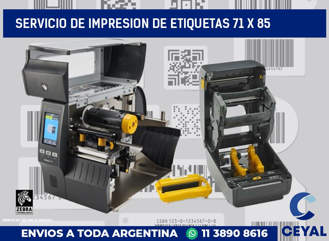 servicio de impresion de etiquetas 71 x 85