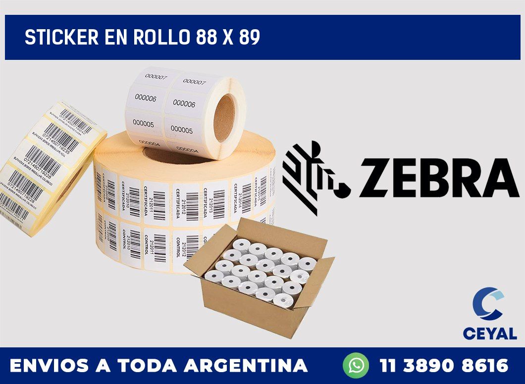 sticker en rollo 88 x 89
