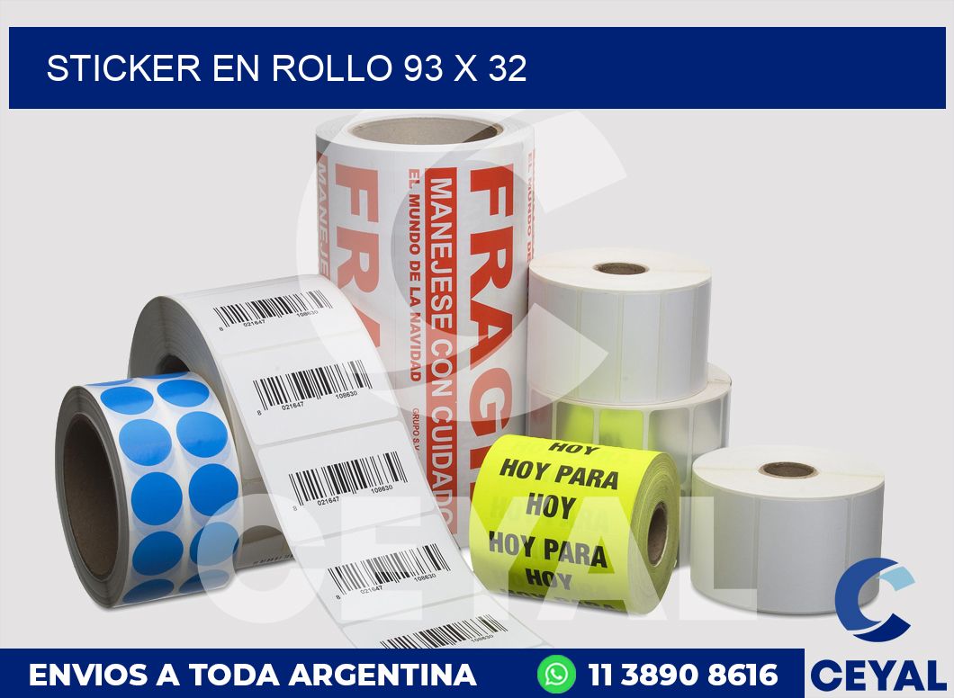 sticker en rollo 93 x 32