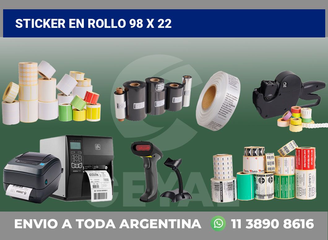 sticker en rollo 98 x 22