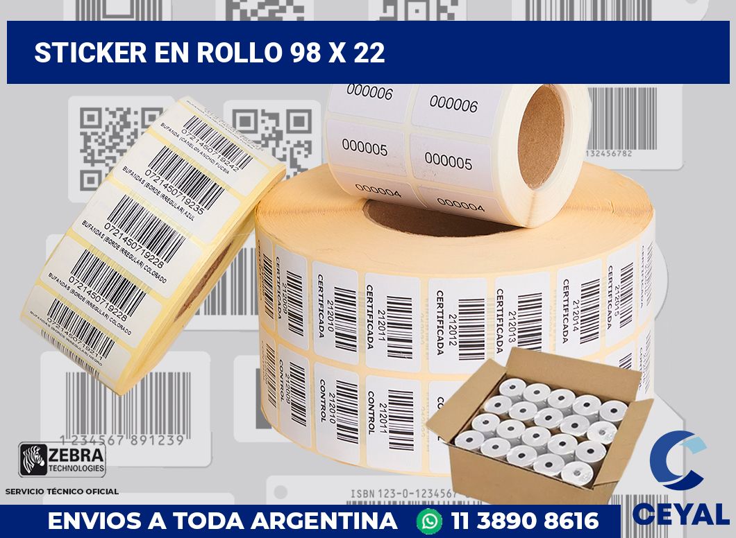 sticker en rollo 98 x 22