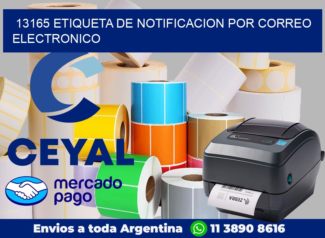 13165 Etiqueta de notificacion por correo electronico