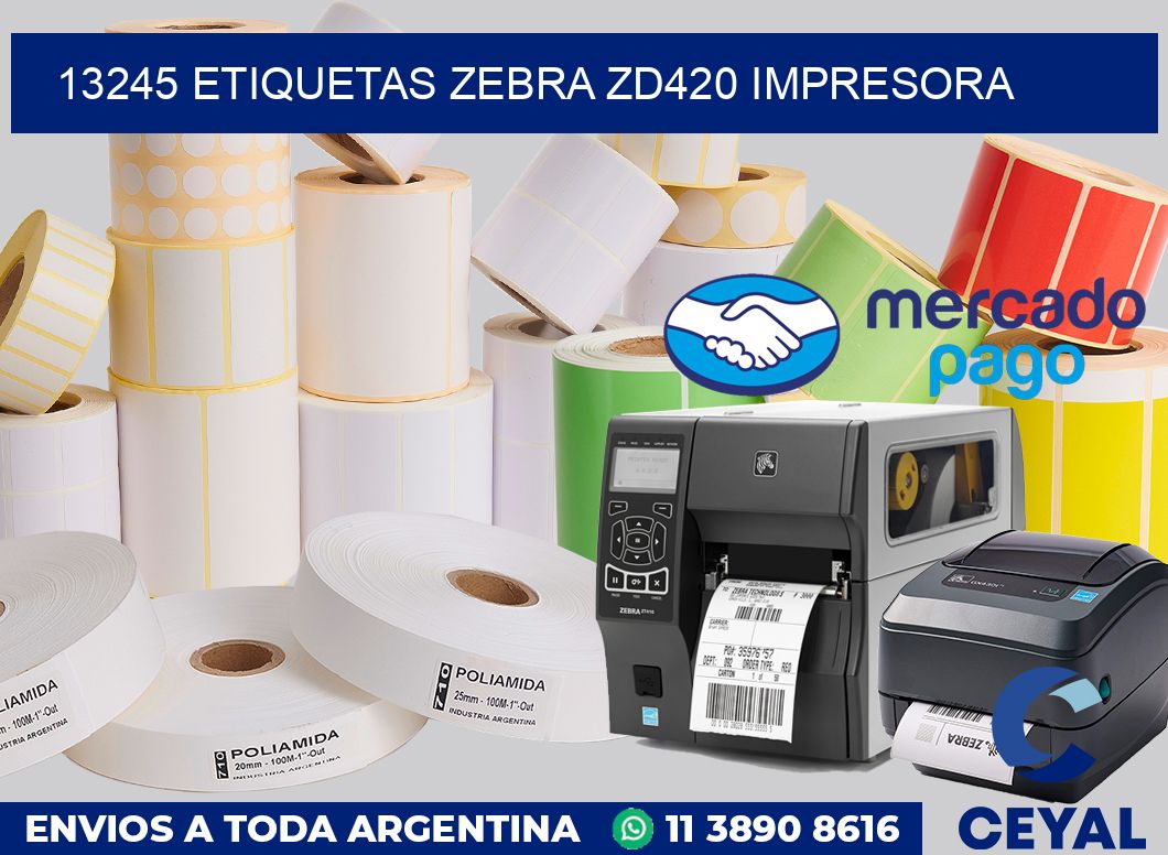 13245 etiquetas Zebra zd420 impresora