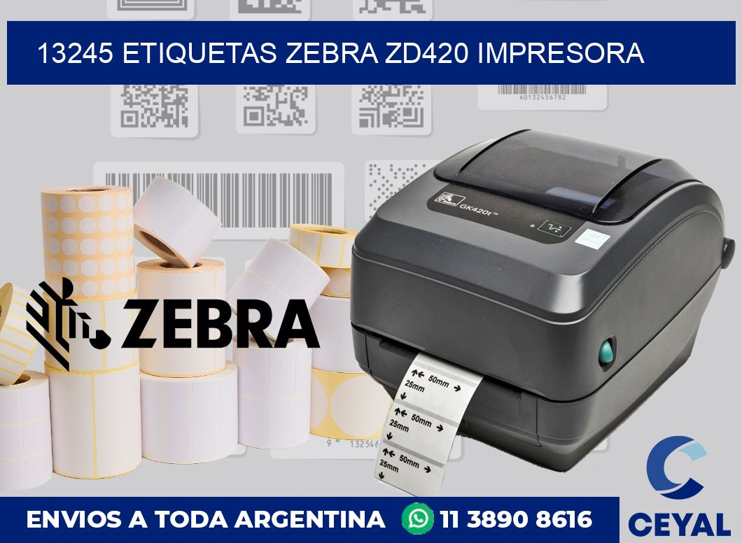 13245 etiquetas Zebra zd420 impresora