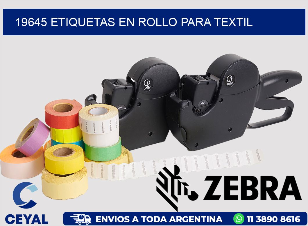 19645 etiquetas en rollo para textil