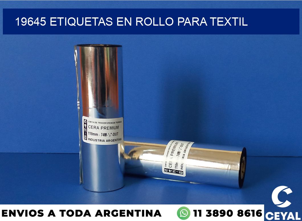 19645 etiquetas en rollo para textil