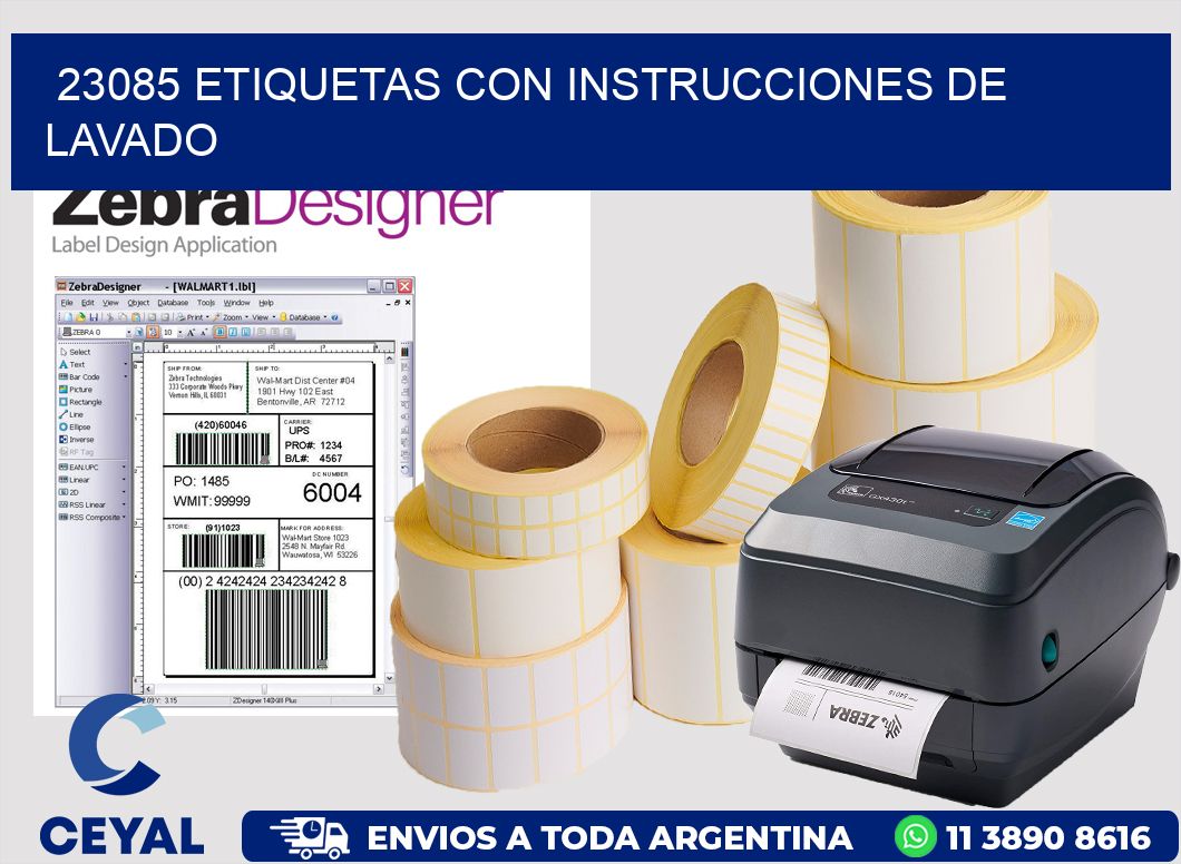 23085 Etiquetas con instrucciones de lavado