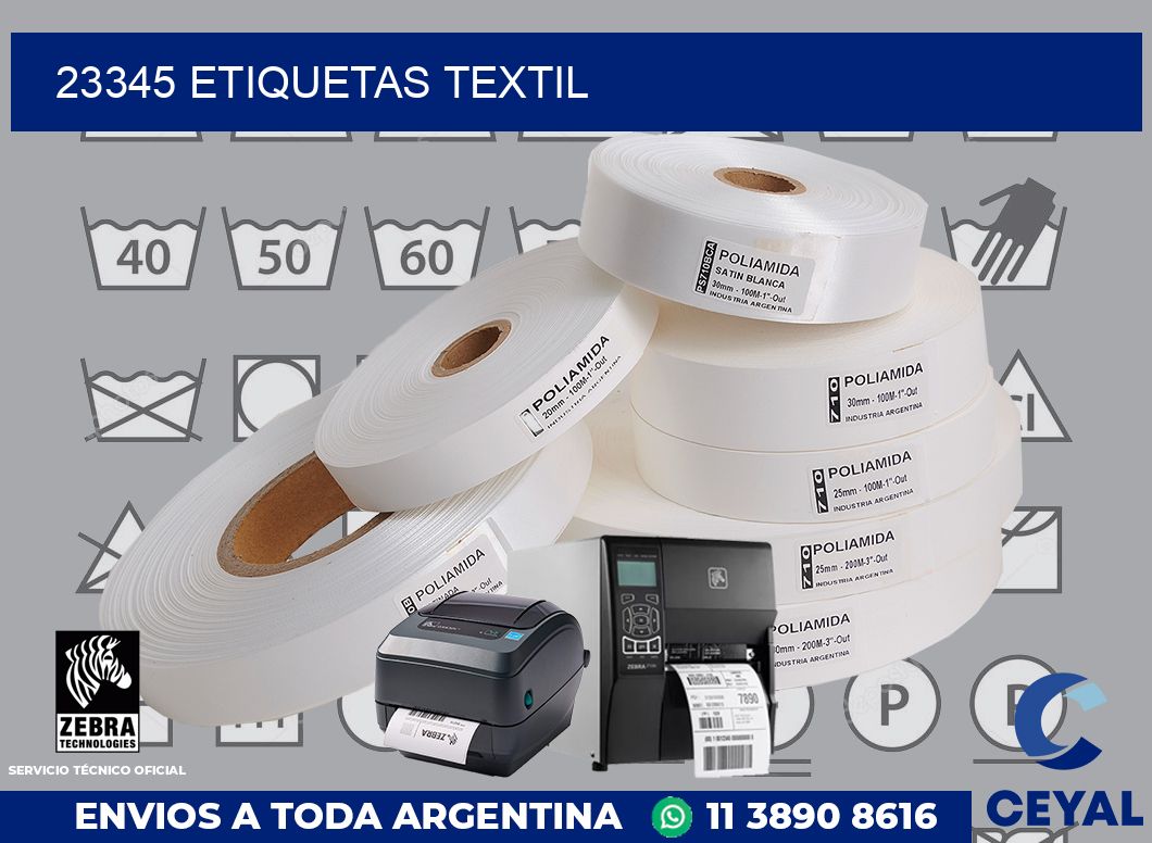 23345 etiquetas textil