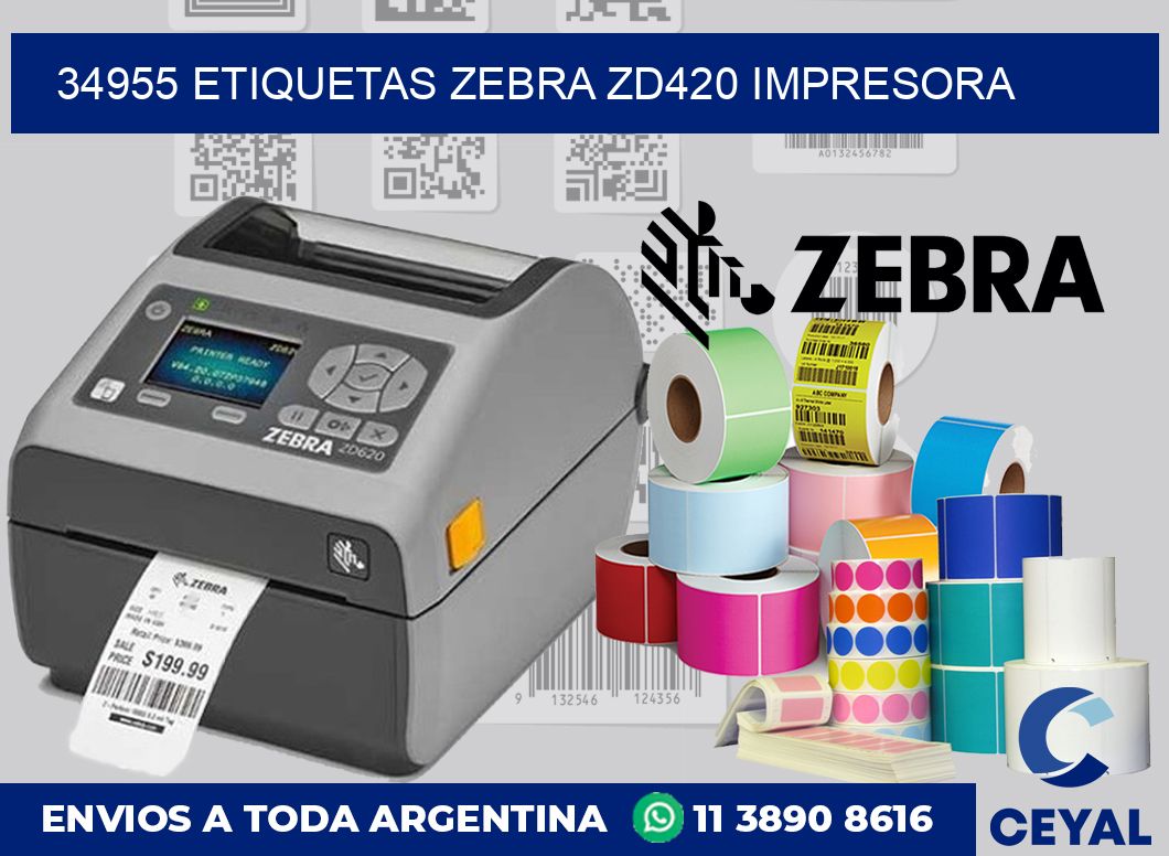 34955 etiquetas Zebra zd420 impresora