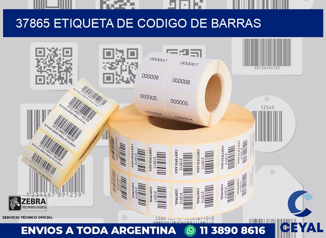 37865 Etiqueta de codigo de barras