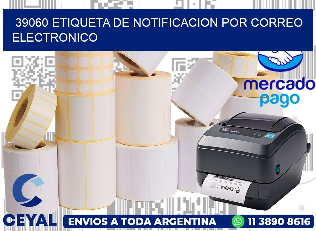 39060 Etiqueta de notificacion por correo electronico