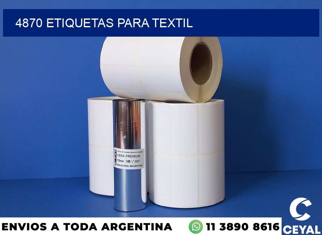 4870 etiquetas para textil