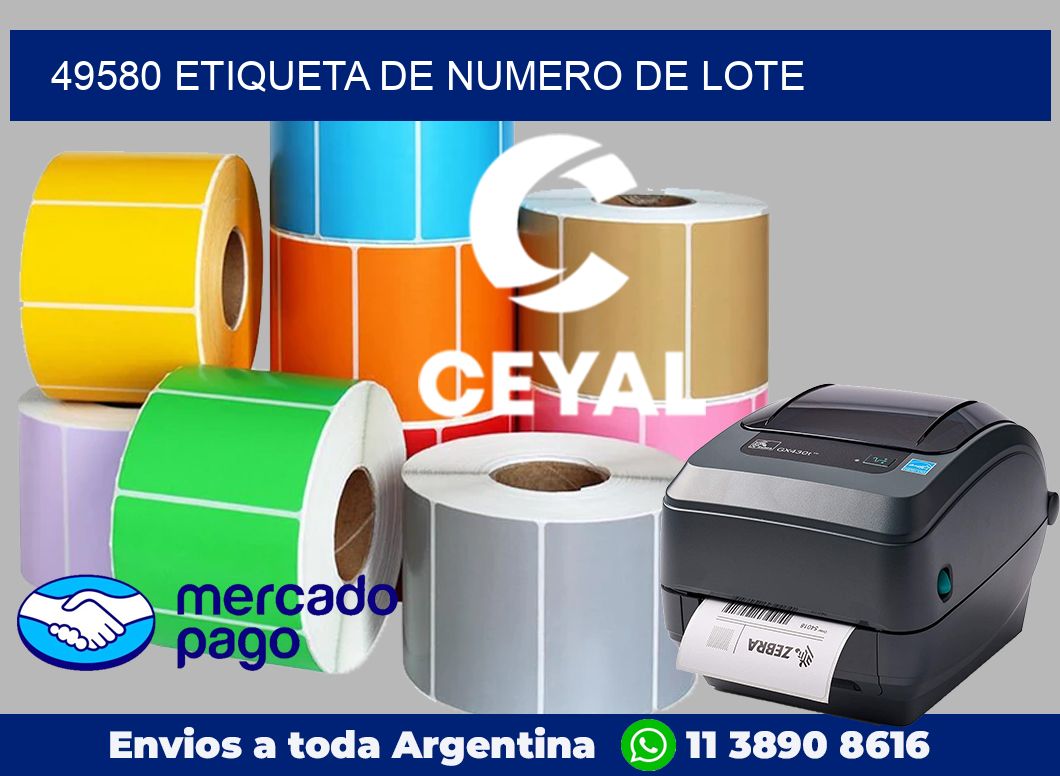 49580 Etiqueta de numero de lote