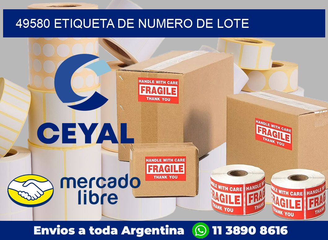 49580 Etiqueta de numero de lote